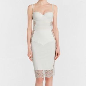 LA PERLA SHAPE ALLURE CONVERTIBLE SLIP DRESS IN WHITE